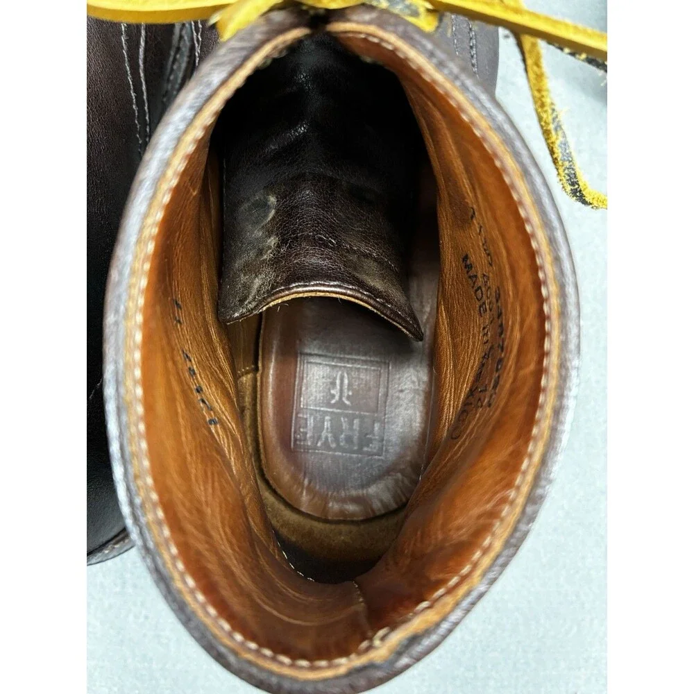Frye Jack Lace Up 87893 Mens Brown Leather Casual Dress Boots Mens Size 11.5 D